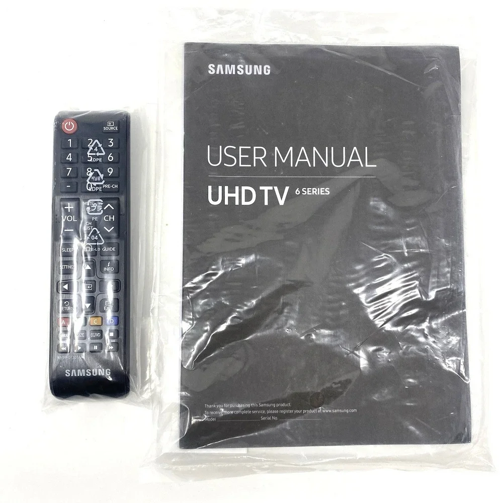 Samsung TV Remote BN59-01301A and User Manual UHDTV 6 Series - Open Package
